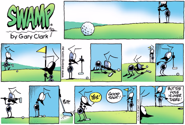 Good Shot Sunday Colour Cartoon